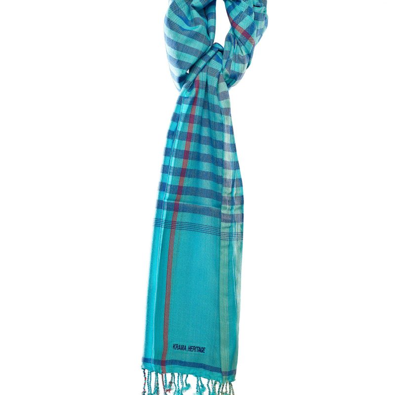 foulard krama coloré bleu